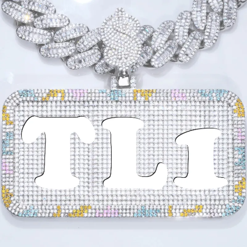 CUSTOM LETTER NECKLACE 3D COLORFUL SQUARE sold by The GUU Shop