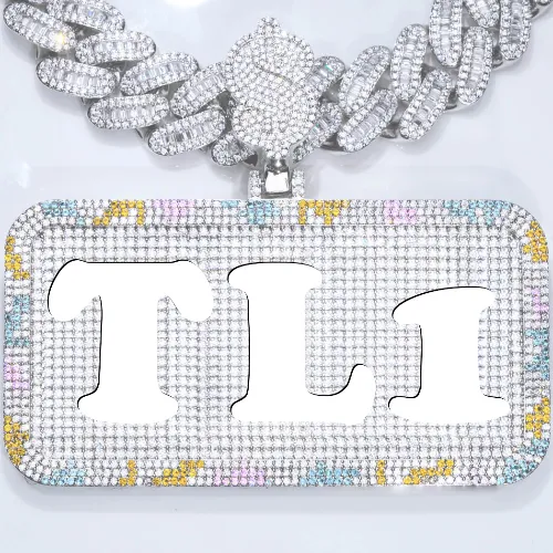 CUSTOM LETTER NECKLACE 3D COLORFUL SQUARE sold by The GUU Shop