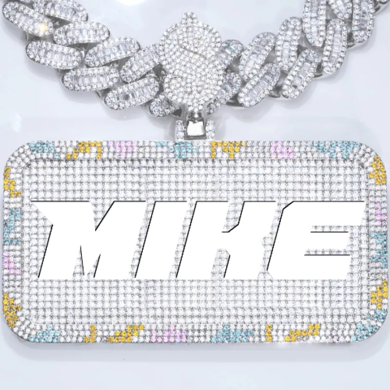 CUSTOM LETTER NECKLACE 3D COLORFUL SQUARE sold by The GUU Shop