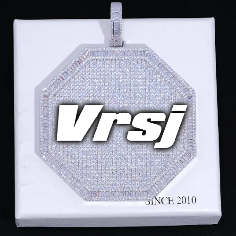 CUSTOM LETTER NECKLACE 3D BIG OCTAGON sold by The GUU Shop