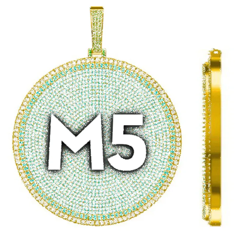 CUSTOM LETTER NECKLACE 3D BIG DISC sold by The GUU Shop