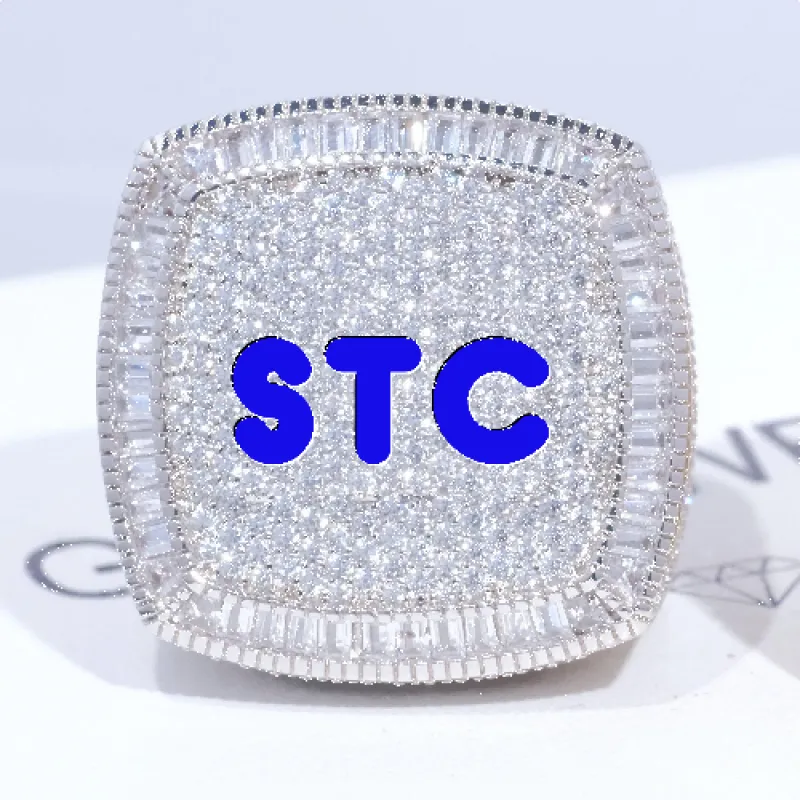 CUSTOM LETTER 3D ICED RING sold by The GUU Shop