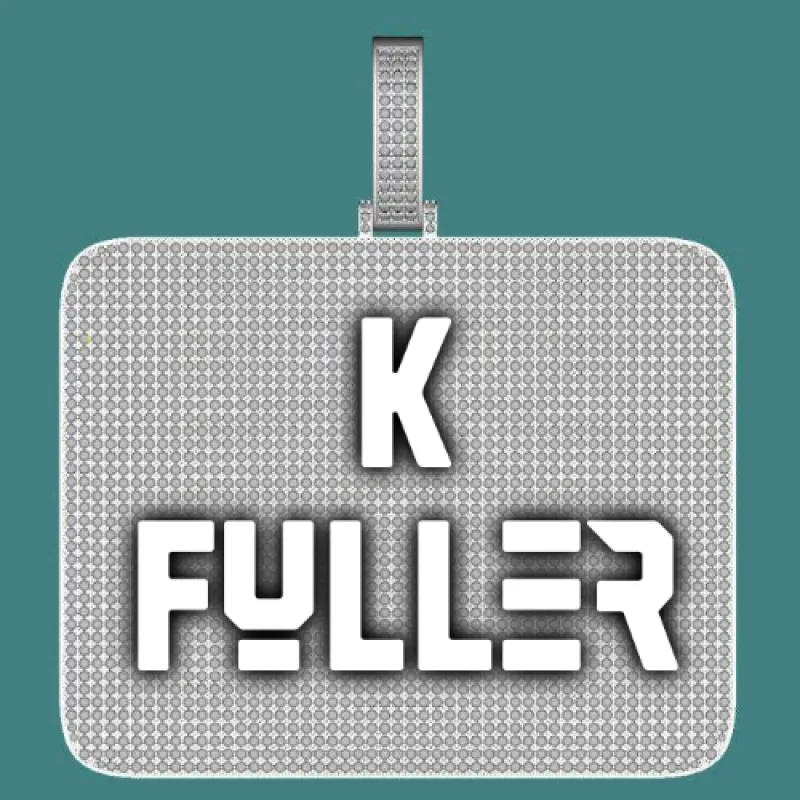 CUSTOM LETTER NECKLACE 3D BIG SQUARE sold by The GUU Shop