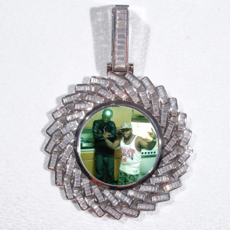 Large 3D Baguette Custom Picture Pendant sold by The GUU Shop