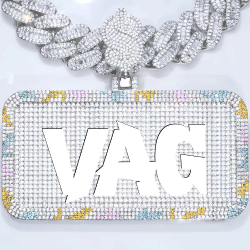 CUSTOM LETTER NECKLACE 3D COLORFUL SQUARE sold by The GUU Shop