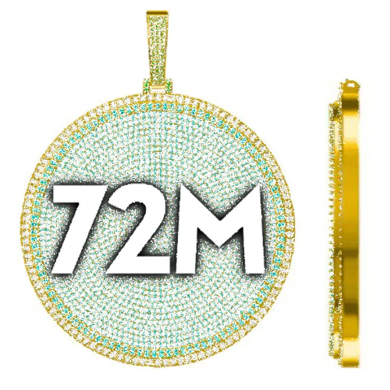 CUSTOM LETTER NECKLACE 3D BIG DISC sold by The GUU Shop