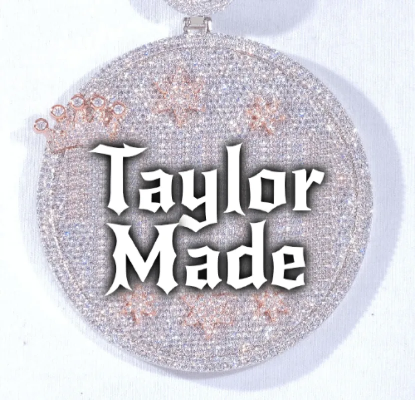 CUSTOM LETTER NECKLACE 3D BIG CROWN DISC sold by The GUU Shop