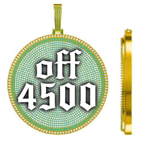 CUSTOM LETTER NECKLACE 3D BIG DISC sold by The GUU Shop