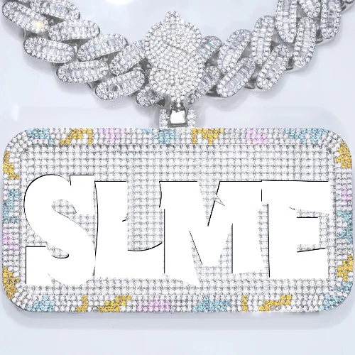 CUSTOM LETTER NECKLACE 3D COLORFUL SQUARE sold by The GUU Shop