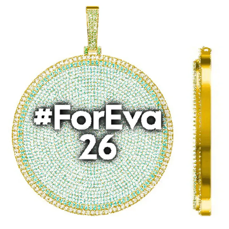 CUSTOM LETTER NECKLACE 3D BIG DISC sold by The GUU Shop