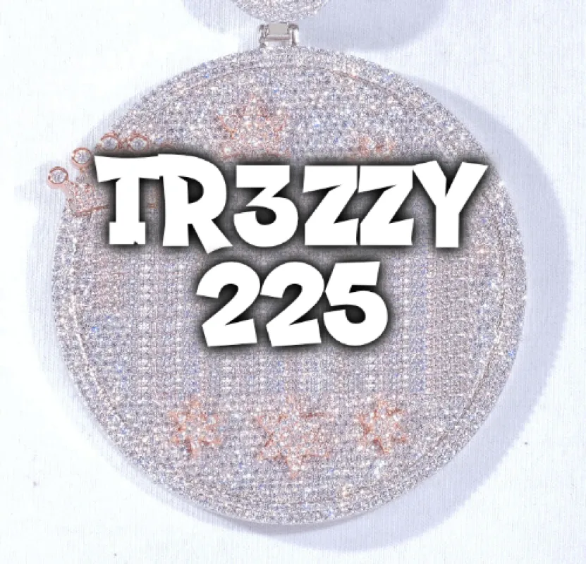 CUSTOM LETTER NECKLACE 3D BIG CROWN DISC sold by The GUU Shop