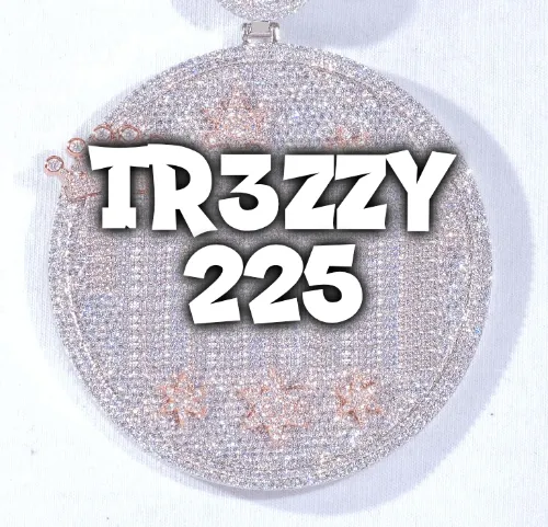 CUSTOM LETTER NECKLACE 3D BIG CROWN DISC sold by The GUU Shop