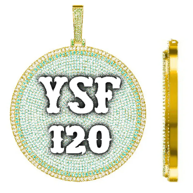 CUSTOM LETTER NECKLACE 3D BIG DISC sold by The GUU Shop