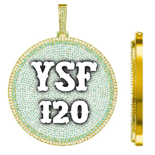 CUSTOM LETTER NECKLACE 3D BIG DISC sold by The GUU Shop