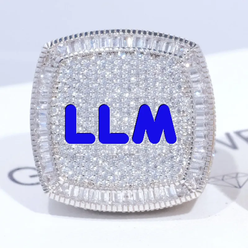 CUSTOM LETTER 3D ICED RING sold by The GUU Shop