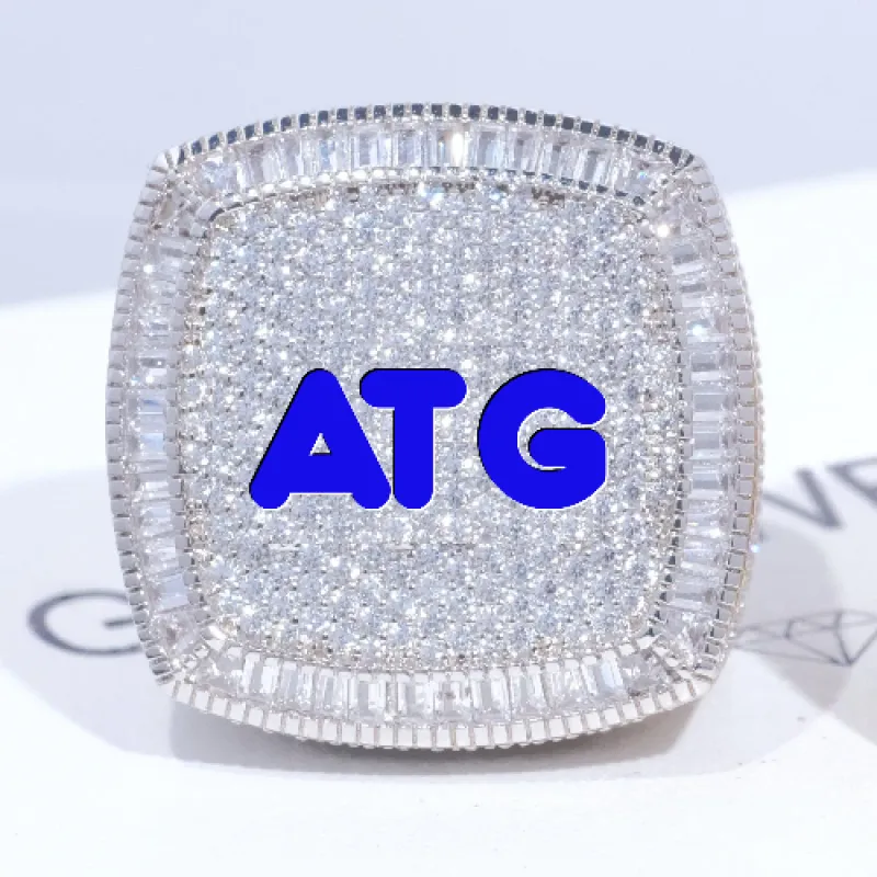 CUSTOM LETTER 3D ICED RING sold by The GUU Shop