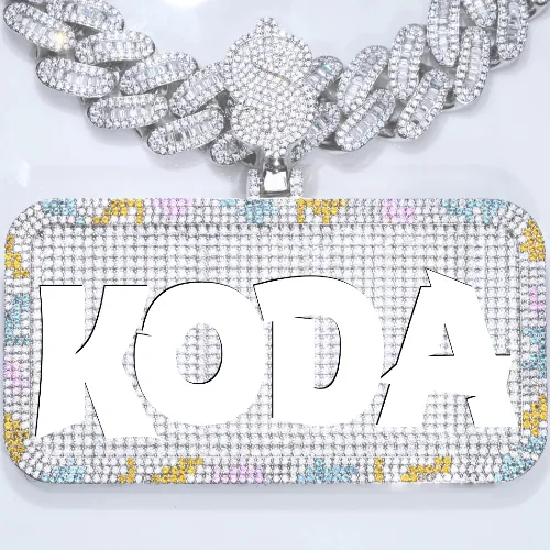 CUSTOM LETTER NECKLACE 3D COLORFUL SQUARE sold by The GUU Shop