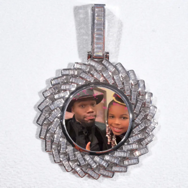 Large 3D Baguette Custom Picture Pendant sold by The GUU Shop