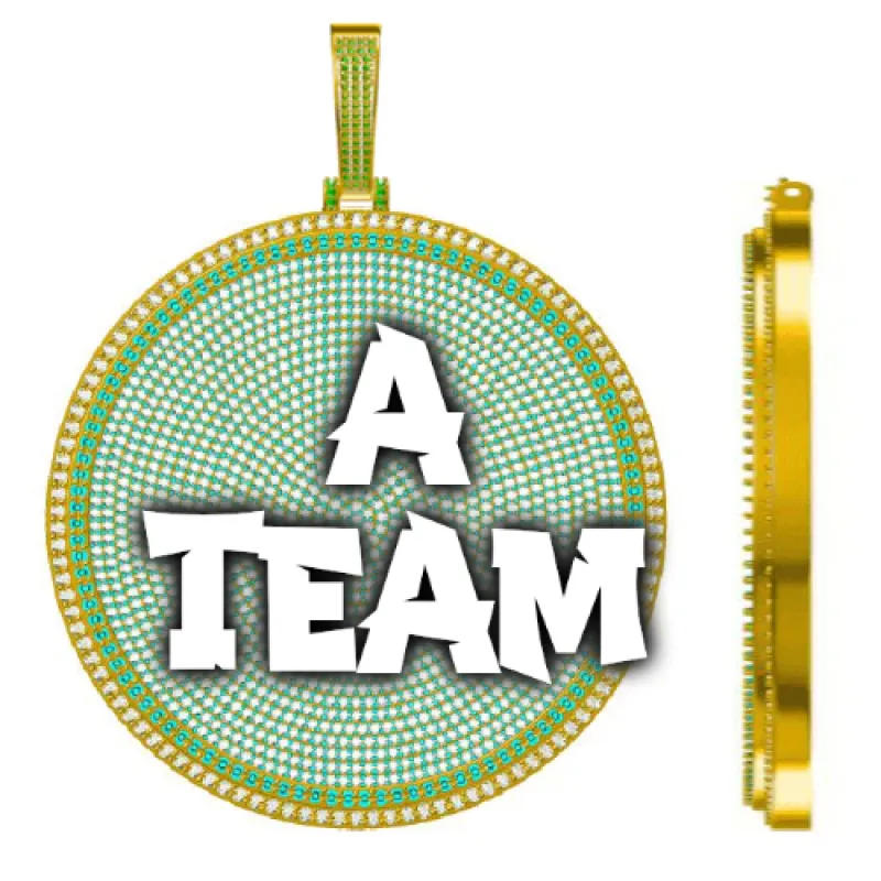 CUSTOM LETTER NECKLACE 3D BIG DISC sold by The GUU Shop