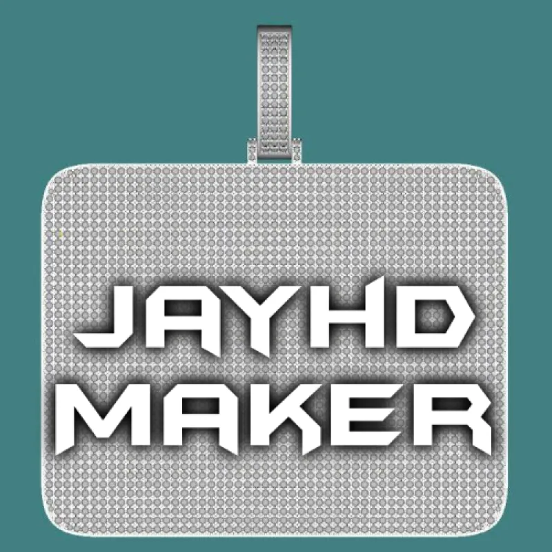 CUSTOM LETTER NECKLACE 3D BIG SQUARE sold by The GUU Shop