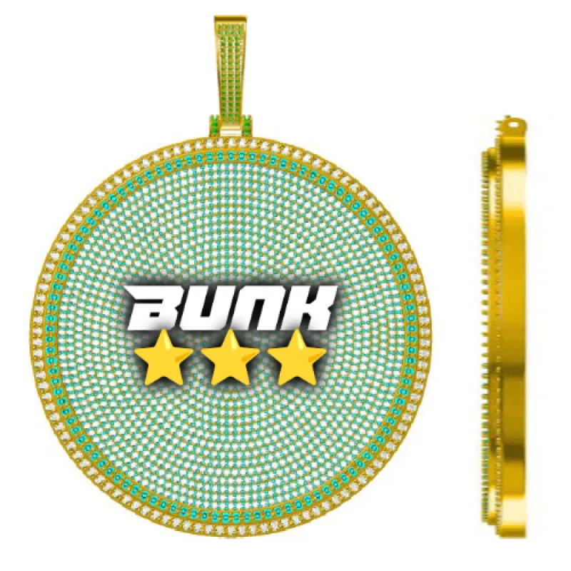 CUSTOM LETTER NECKLACE 3D BIG DISC sold by The GUU Shop