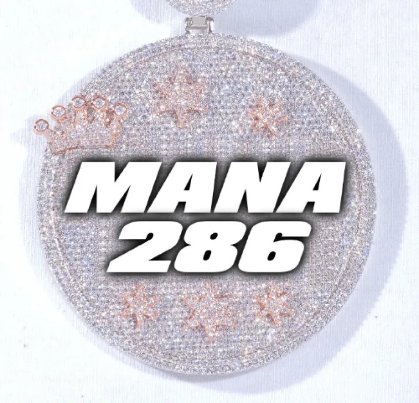 CUSTOM LETTER NECKLACE 3D BIG CROWN DISC sold by The GUU Shop