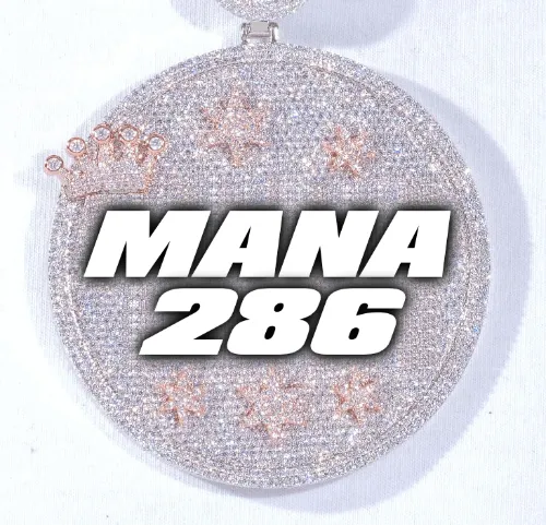 CUSTOM LETTER NECKLACE 3D BIG CROWN DISC sold by The GUU Shop