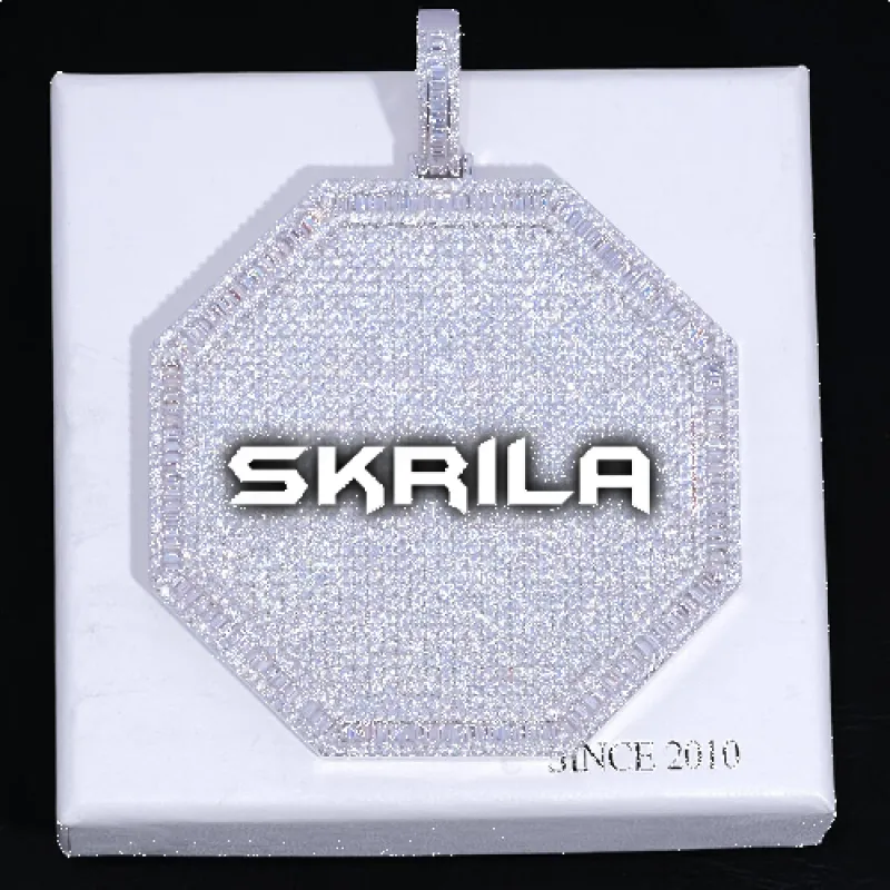 CUSTOM LETTER NECKLACE 3D BIG OCTAGON sold by The GUU Shop