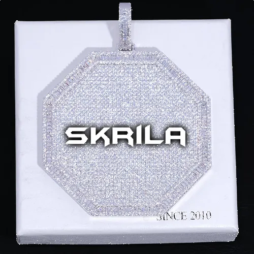 CUSTOM LETTER NECKLACE 3D BIG OCTAGON sold by The GUU Shop