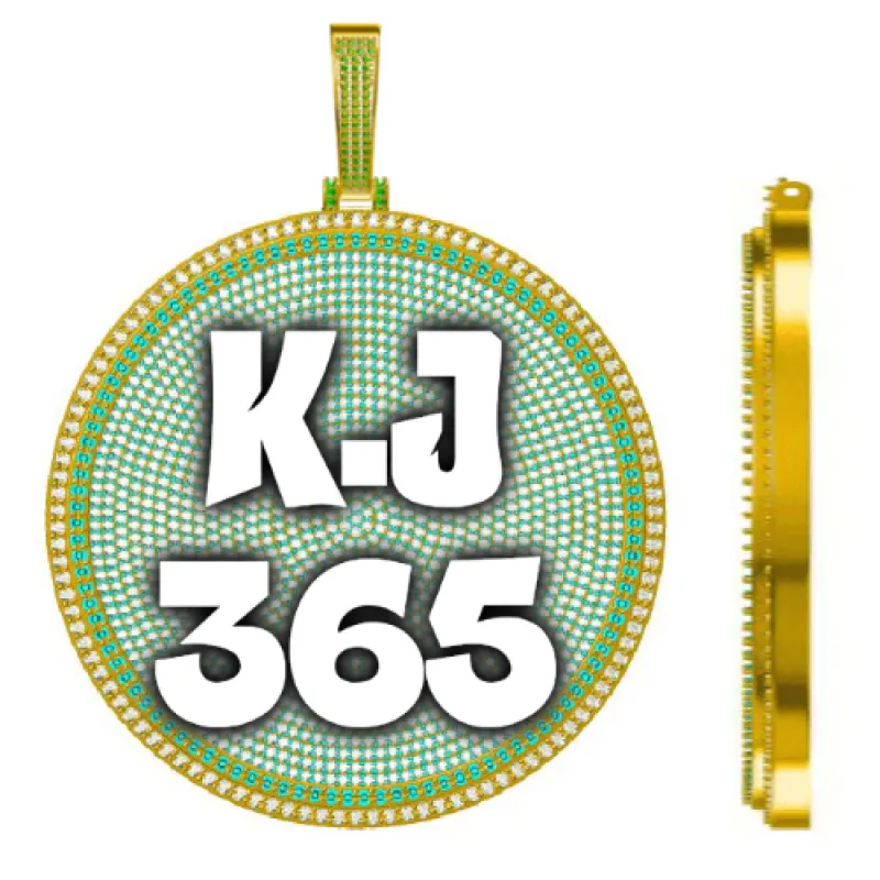 CUSTOM LETTER NECKLACE 3D BIG DISC sold by The GUU Shop