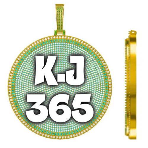 CUSTOM LETTER NECKLACE 3D BIG DISC sold by The GUU Shop