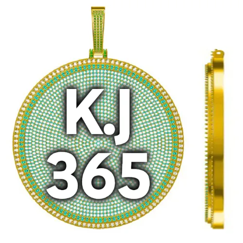 CUSTOM LETTER NECKLACE 3D BIG DISC sold by The GUU Shop