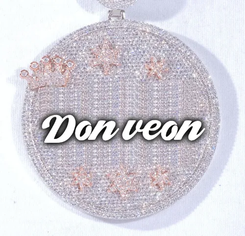 CUSTOM LETTER NECKLACE 3D BIG CROWN DISC sold by The GUU Shop