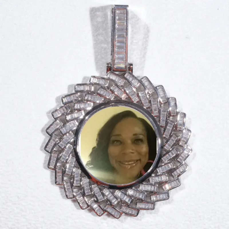 Large 3D Baguette Custom Picture Pendant sold by The GUU Shop