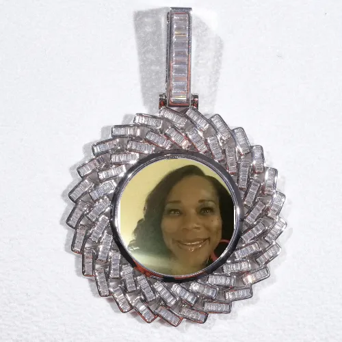 Large 3D Baguette Custom Picture Pendant sold by The GUU Shop