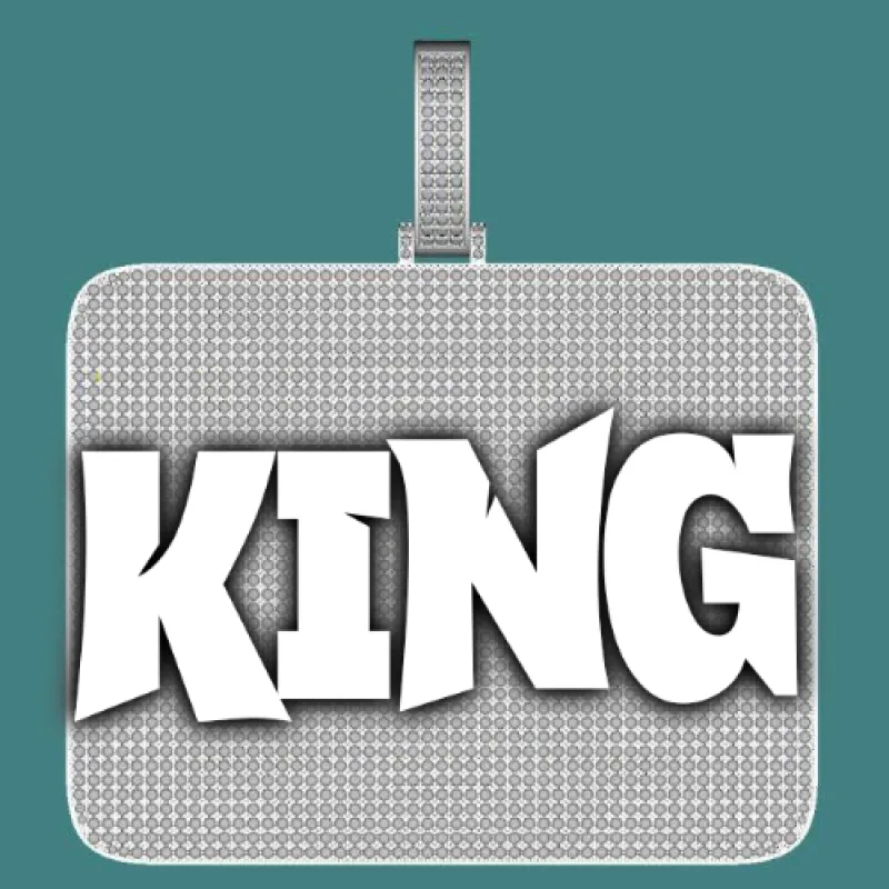 CUSTOM LETTER NECKLACE 3D BIG SQUARE sold by The GUU Shop