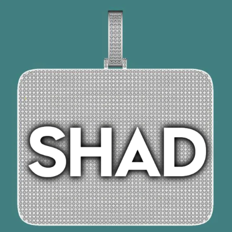 CUSTOM LETTER NECKLACE 3D BIG SQUARE sold by The GUU Shop