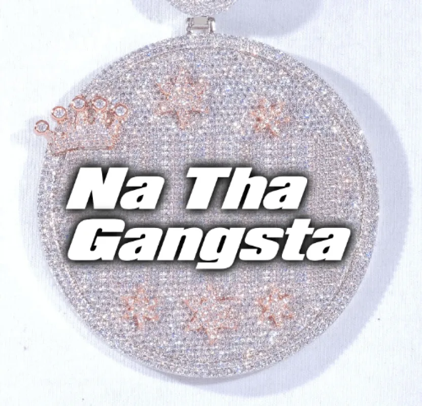 CUSTOM LETTER NECKLACE 3D BIG CROWN DISC sold by The GUU Shop