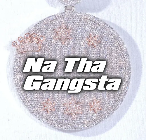 CUSTOM LETTER NECKLACE 3D BIG CROWN DISC sold by The GUU Shop