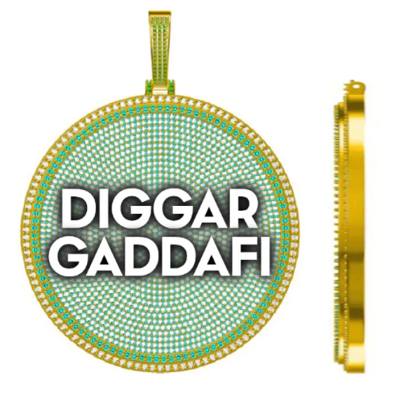 CUSTOM LETTER NECKLACE 3D BIG DISC made by The GUU Shop