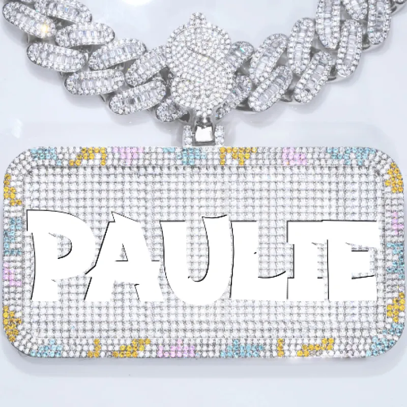 CUSTOM LETTER NECKLACE 3D COLORFUL SQUARE sold by The GUU Shop