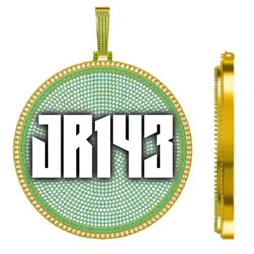 CUSTOM LETTER NECKLACE 3D BIG DISC sold by The GUU Shop