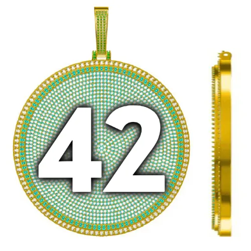 CUSTOM LETTER NECKLACE 3D BIG DISC sold by The GUU Shop