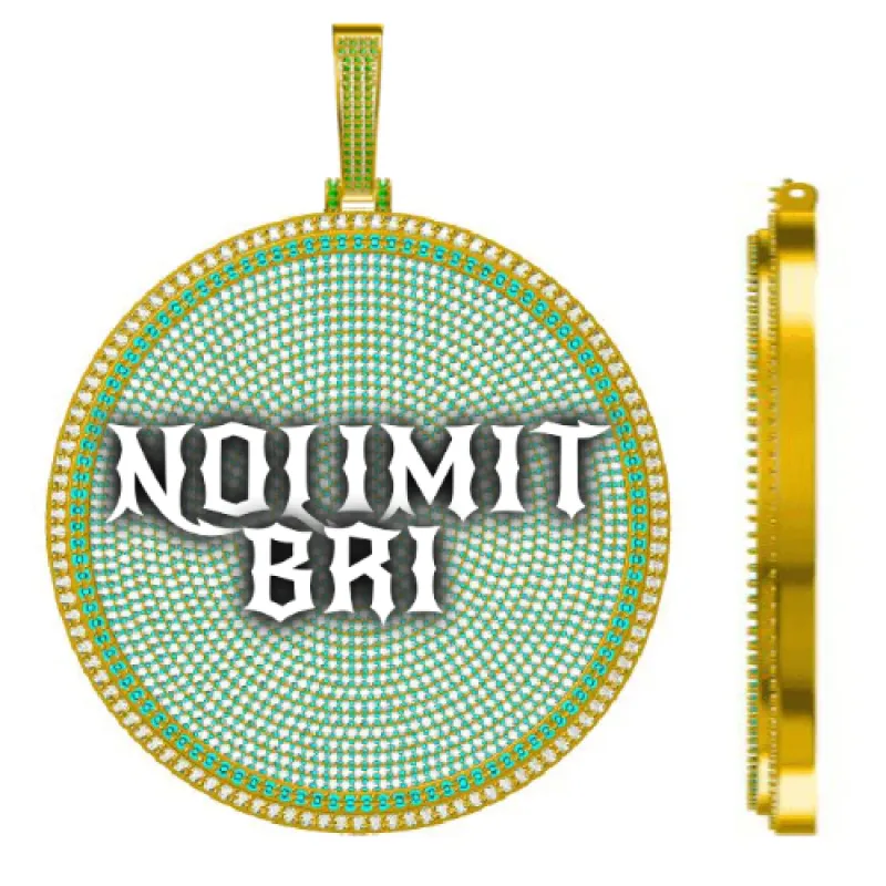 CUSTOM LETTER NECKLACE 3D BIG DISC sold by The GUU Shop