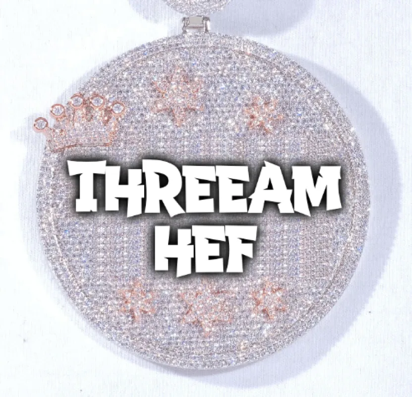 CUSTOM LETTER NECKLACE 3D BIG CROWN DISC sold by The GUU Shop