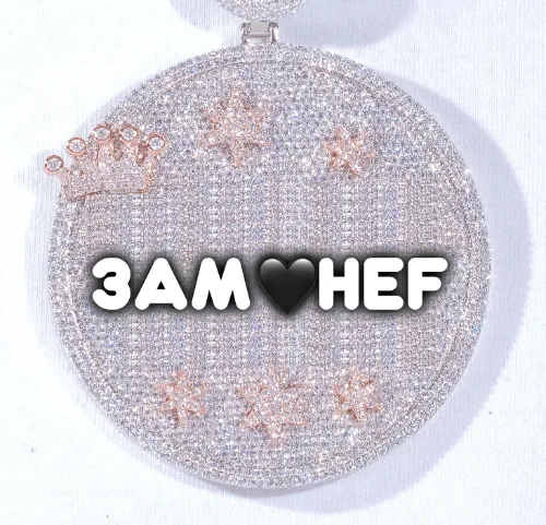 CUSTOM LETTER NECKLACE 3D BIG CROWN DISC sold by The GUU Shop