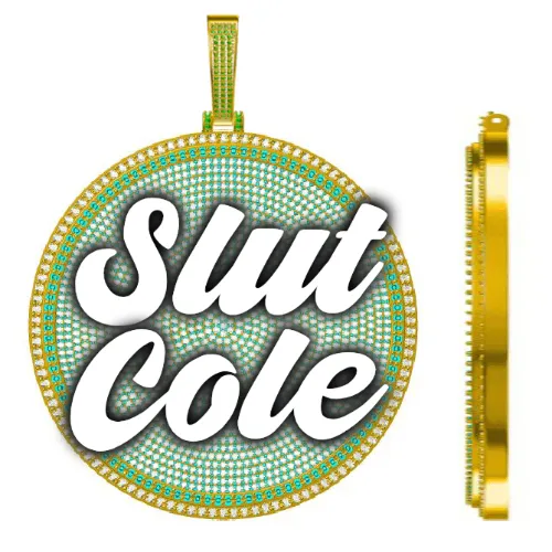 CUSTOM LETTER NECKLACE 3D BIG DISC sold by The GUU Shop