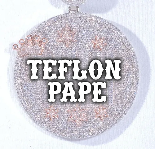 CUSTOM LETTER NECKLACE 3D BIG CROWN DISC sold by The GUU Shop