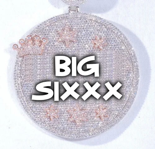 CUSTOM LETTER NECKLACE 3D BIG CROWN DISC sold by The GUU Shop