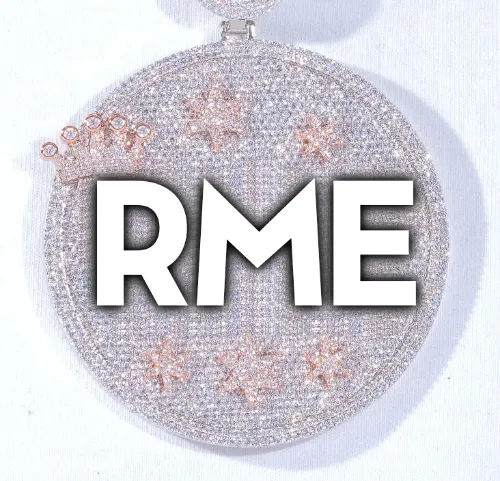 CUSTOM LETTER NECKLACE 3D BIG CROWN DISC sold by The GUU Shop